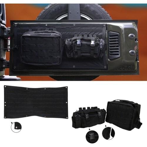 Chuang Qian Rear Tailgate Cover Storage Multi-Pockets Tool Kit Cargo Bag Saddlebag Saddle Bag For Jeep Wrangler JK 2007-2018
