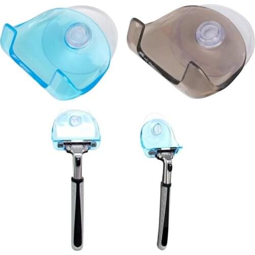 1PC Shaver Toothbrush Holder Shaver Washroom Wall Sucker Suction Cup Clear Hanger Hanging Rack Bathroom Storage Shelf