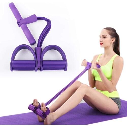 Fitness Resistance Bands Sit Up Pull Rope 4 Tube Pedal Exerciser Indoor Gym Sport Training Elastic Bands Fitness Equipment