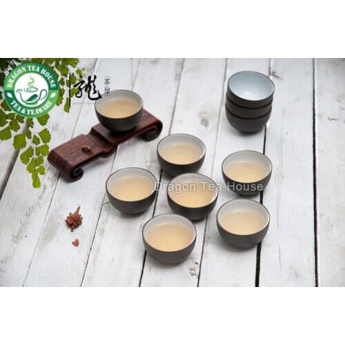 Yixing Clay Glazed Dark Brown Zisha Teacup 20ml 0.7oz 5Pcs