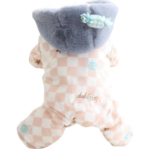 Winter Warm Jumpsuit for Dogs Flower Soft Dog Coats Jacket Couple Suit Clothes XS S M L XL