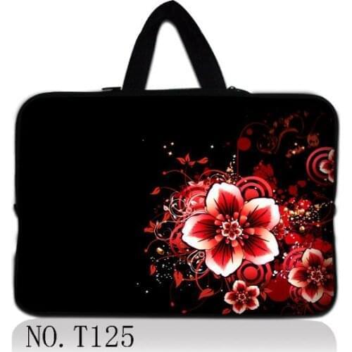 Red Flower Laptop Bag Protective Notebook Sleeve Case For 13 14 15 15.6 inch Macbook Air Pro Lenovo Dell Women Men handle Bags