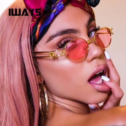 Gothic steampunk sunglasses women metal frame oval shades brand designer sun glasses multi-color men eyewear UV400 oculos de sol