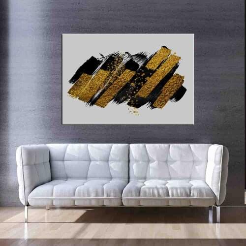 Abstract Graffiti Wall Posters And Prints Large Size Gold and Black Pictures Canvas Painting For Living Room Wall