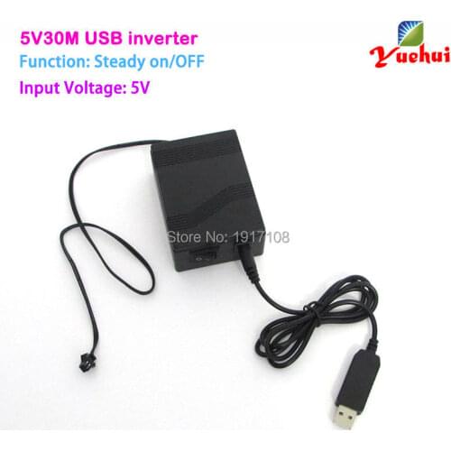 NEW 5V 30M USB Party Decorative EL wire inverter powered by Computer or Mobile battery for driving 1-30m EL wire or EL strip