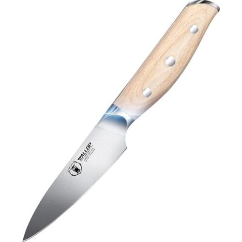 Wallop Paring knife,Japanese Style Razor Sharp German HC Steel Fruit Peeling Kitchen Knife,Ergonomic Wooden Handle - 3.5