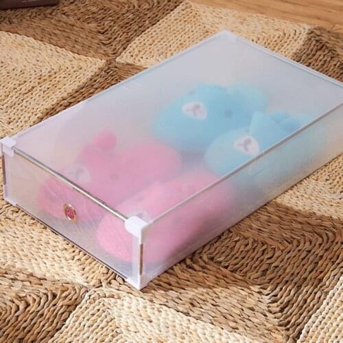 Plastic Boots Box Foldable Drawer 52cm Clear Stackable Home Multifunctional Shoes Storage Clothes Container