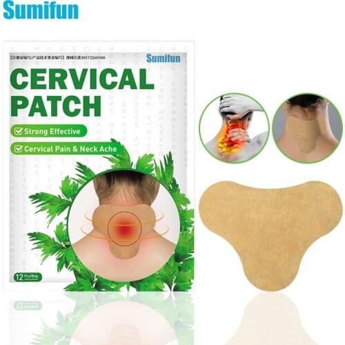 Sumifun 12 Pcs Cervical Patch Medical Plaster Wormwood Rheumatic Neck Shoulder Joint Arthritis Pain Relief Sticker Health Care