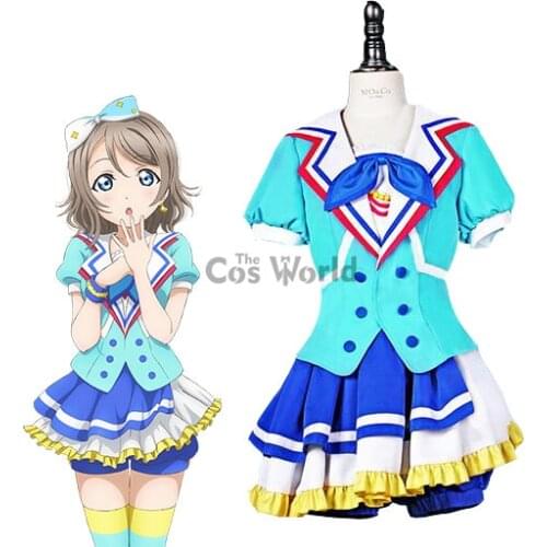 LoveLive!Sunshine!! Aqours Jumping Heart Watanabe You Sailor Suit Uniform Dress Outfit Anime Cosplay Costumes