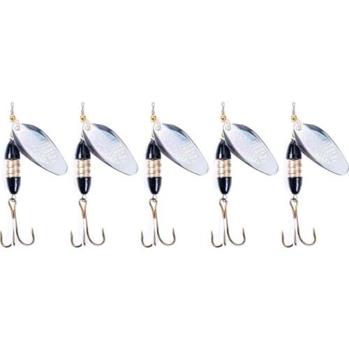 10pcs 85mm 18g rotated Sequins spinner Metal Fishing Lures Artificial Spoon Lures 4# Hook Hard Bait For Fishing Tackles Pesca