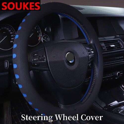 Interior Car Anti Slip Steering Wheel Cover Cushion For Ford Focus 2 3 1 Fiesta Mondeo Kuba Mini Cooper R56 R50 R53 F56 F55 R60