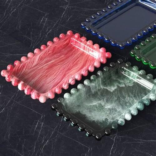 Rectangular Beaded Fruit Storage Box Resin Mold Tray Plate Dish Silicone Mould