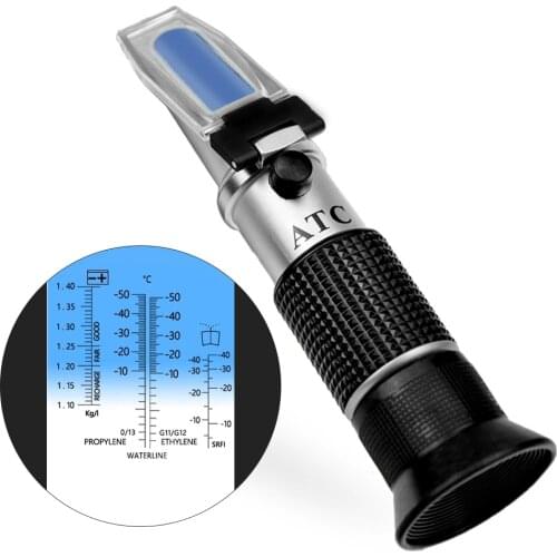 Hand Held 4 In 1Refractometer Engine Fluid Glycol Point Tester Car Battery Antifreeze Freezing Refractometer Antifreeze Tester