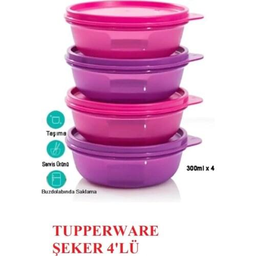 Tupperware Candy Containers 300 ml 4 Piece Color Purple Storage Practical Healthy Cap
