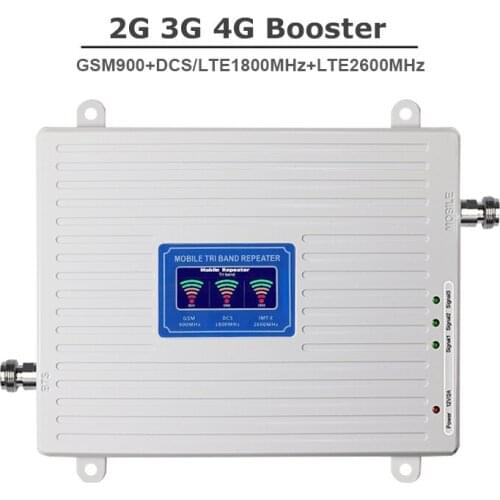 2G 3G 4G Cellular Repeater Amplifier GSM Repeater Mobile Signal Booster 900 2100 2600 LTE FDD CellPhone Signal Repeater Tri Band