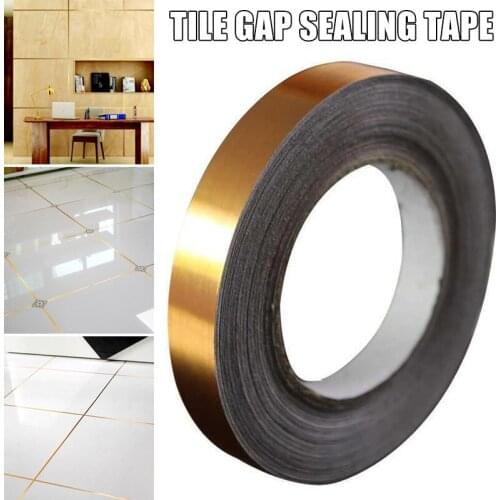 Ceramic Tile Mildewproof Gap Tape Tile Gap Sealing Tape Waterproof Foil Strip Silver Golden Rims E7