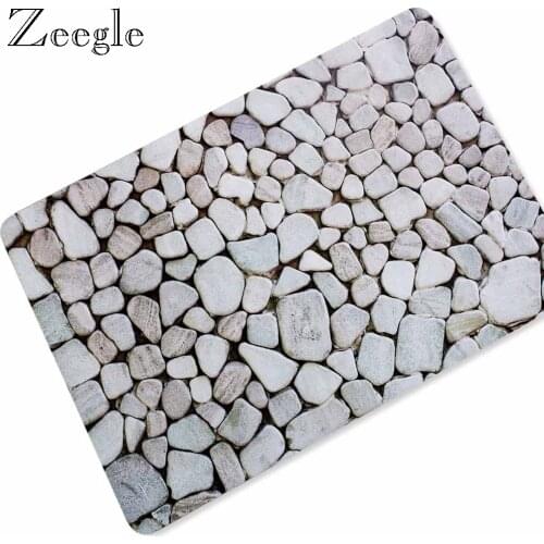 Zeegle Waterproof Rubber Floor Mat Bath Mats Non-slip Kitchen Rug Hallway Entrance Door Mat Floor Carpet Toilet Carpet