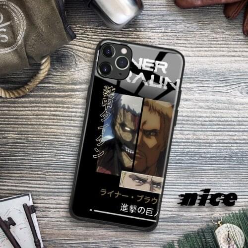 Attack On Titan Anime Reiner Braun Glass Soft Silicone Phone Case FOR IPhone SE 7 8 Plus X XR XS 11 12 Mini Pro Max Cover Shell