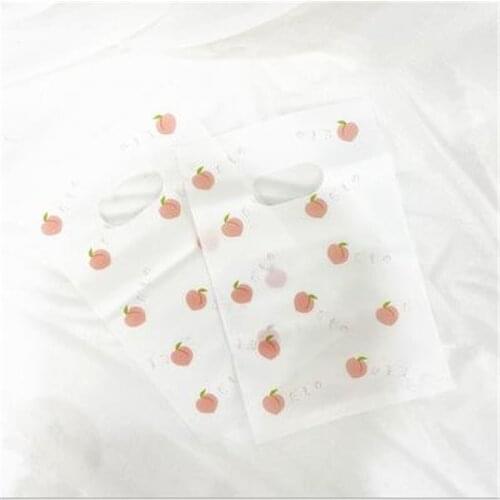 100pcs/lot Transparent Fashion Daisy/Cherry/Peach Printing Plastic Bag Earrings Portable Jewelry bag White Small Gift Bag
