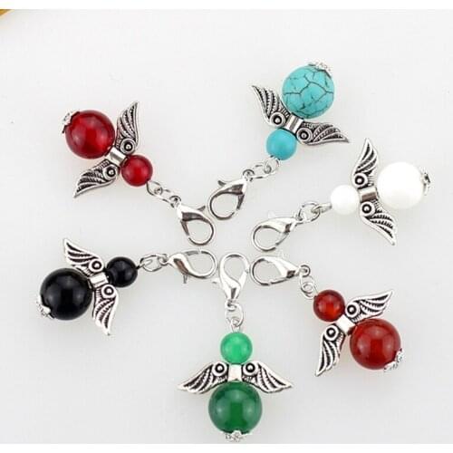 13MC 50 Pcs Angel Wing Spacer Metal Charm Beads for Bracelets Necklace Jewellery Making DIY Crafts