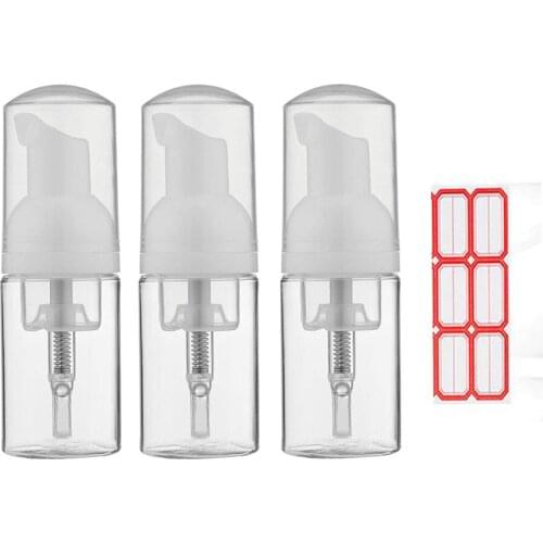 Free shipping 3pcs/lot 30ml Empty Clear Plastic Refillable Foam Pump Bottles, Foaming Soap Pump Dispenser Bottle for Cleaning