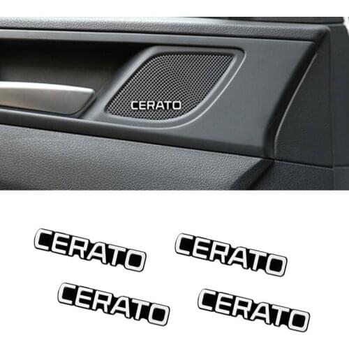 4pcs car audio decorate 3D Aluminum Badge Emblem Sticker For KIA Cerato k3 Cerato 2 Cerato 3 2011 2018 2019 Car Accessories