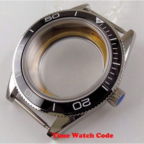 41mm Watch Case Parts Fit For Miyota 8215 821A 8205 ETA 2836 2824 DG2813 Sapphire Glass Ceramic Bezel Insert polished
