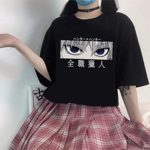 Anime HUNTER×HUNTER Loose Tops Female Killua Zoldyck Printing Japanese Summer T Shirt Women Harajuku Gothic Punk Tee Tshirts