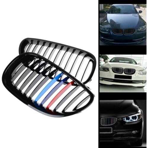 Car Front Kidney Grill single Double Slat single Double Line Grille For BMW E60 E61 5 Series 2004-2009 Racing Grills