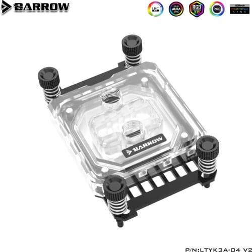 Barrow CPU Water Block use for AMD RYZEN 3600 AM3 AM4 / RGB Light compatible 5V GND 3PIN Header in Motherboard / Copper Radiator