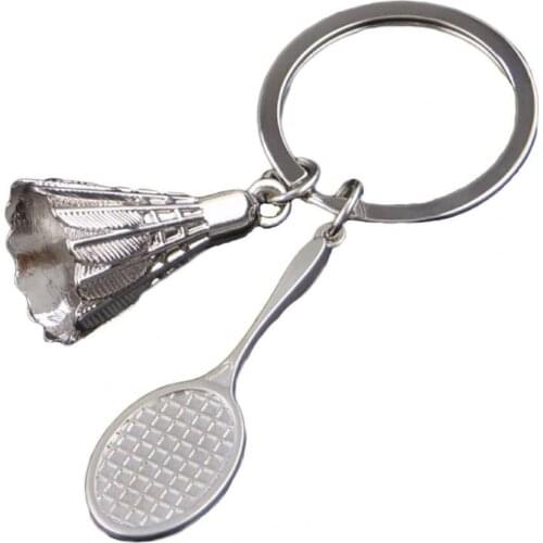 Key Chain Badminton Racket Pendant Shock Proof Zinc Alloy Imitation Sports Key Pendant for Car брелок для ключей mercedes