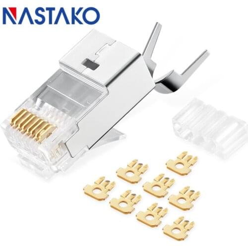 Cat6a RJ45 Connector Cat6 Modular Plugs Shielded FTP RJ45 Connectors Cat6e Network Ethernet Cable Jack