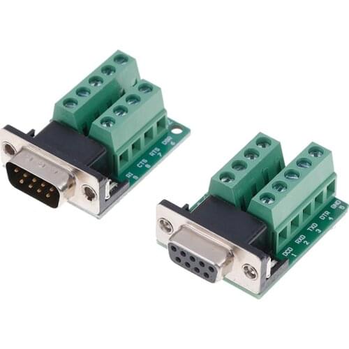 DB9 Male Female Adapter Signals Terminal Module RS232 Serial To DB9 Connector