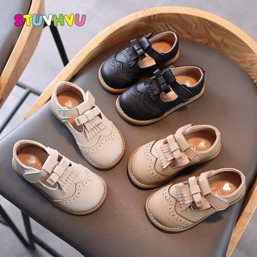 Kids Leather Shoes Girls Tassel Bow Princess Shoe Spring and Autumn New Soft Sole Casual Baby Toddler Girls Shoes for Children