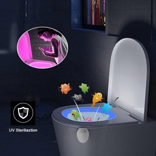 Induction Toilet Lamp UV Sterilizer Germicidal Disinfection UVC LED Lamp LED RGB Purple Light Toilet Closestool Lamp Night Light