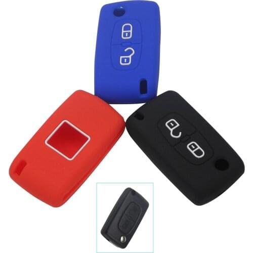 Bilchave 10pcs 2BT Silicone Car Remote Key Case Fob For Peugeot 208 207 3008 308 508 408 2008 407 307 206 Citroen Sega C5