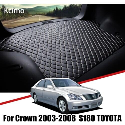 Leather Car Trunk Mat For Toyota Crown 2003-2008 Trunk Boot Mat S180 Cargo Liners Rear Crown Liner Pad