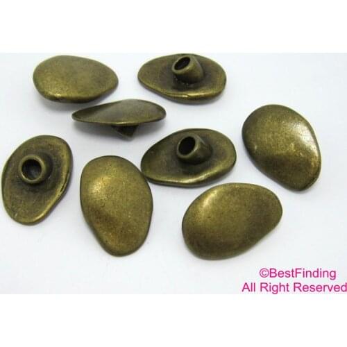 Button clasp 5mm leather cord clasp Antique bronze Bracelet ends RH61B