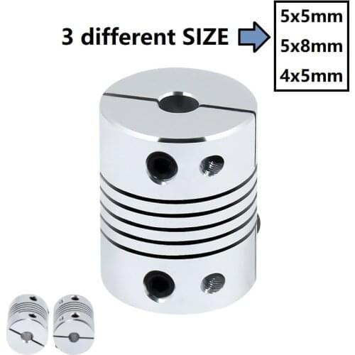 MEGA CNC Elastic Clamping Coupler 5X5 5X8 4x5mm Flexible Clamp Shaft Coupling Aluminium Alloy 3D Printer Parts for Stepper Motor