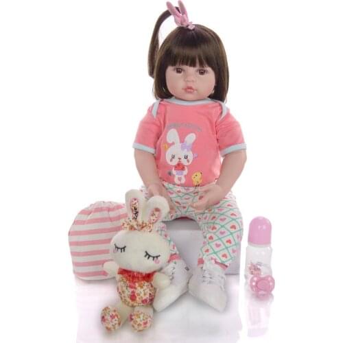 Reborn toddler girl adorable princess vinyl silicone reborn baby doll 60cm lifelike bebes reborn meninia surprice gifts lol doll
