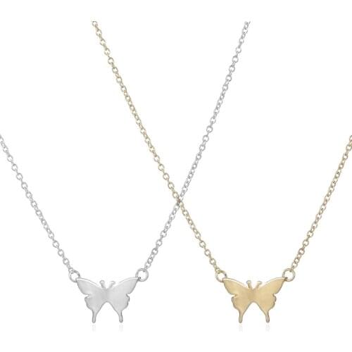 Yiustar Fashion Cute Butterfly Pendant Necklaces for Women Simple Animal Women Long Necklace XL169