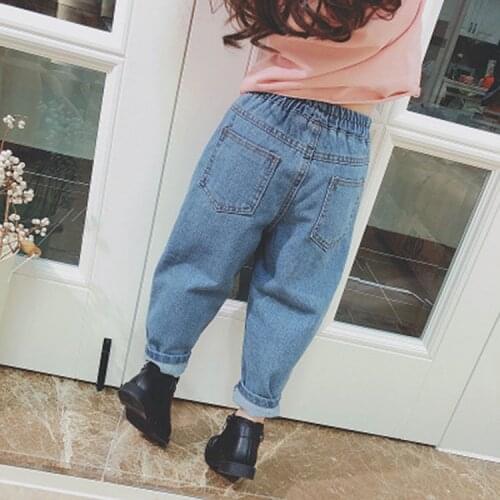 Girl Fashion Jeans Pant Denim Trousers Springs Autumn Boys Jeans Baby Harem Pants Children All-match Kids Cotton Pants