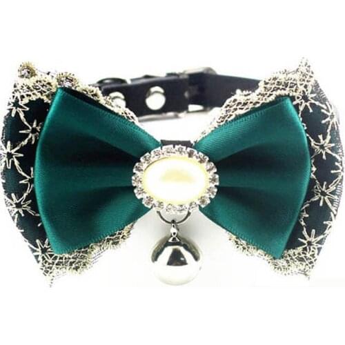 Pearl Trendy Bowtie Collars for Leather Material Designer Pets Collars Any Occasion Best Dogs Collars Online