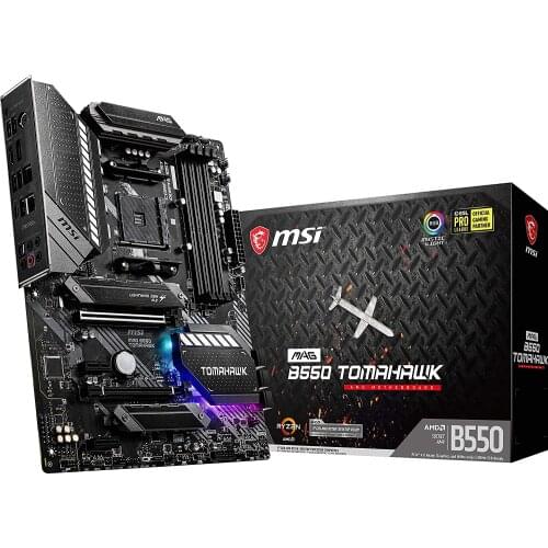 MSI MAG B550 TOMAHAWK Motherboard ATX, AM4, DDR4, Dual M.2, LAN, USB 3.2 Gen2, Front Type-C, Mystic Light RGB, HDMI, DisplayPort