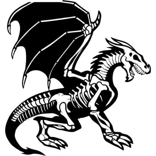 Mysterious Dragon Skull Graphic Sticker High Quality Car Decoration Personality Pvc Waterproof Decal Black/white, 18cm*17cm