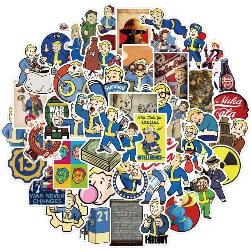 50Pcs/Pack Game Fallout Graffiti Stickers For Motorcycle Luggage Laptop Bicycle Skateboard Waterproof Decals