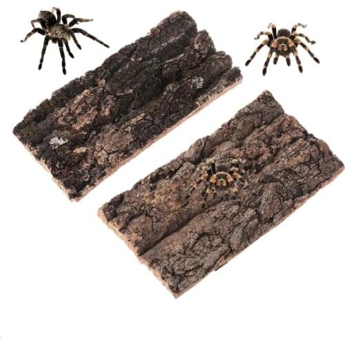 Natural Rodent Reptile Habitat Decoration Lizard Spider Hide Climbing Tree Bark Platform wholesales
