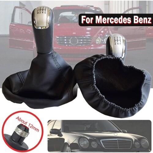 5/6 Speed Car Manual Shift Gear Shifter Knob Lever HandBall For Benz C-Class W203 Gaiter Boot Leather Cover