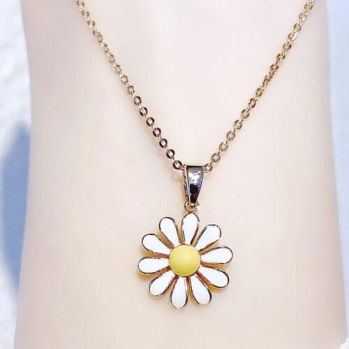 Showfay Simplicity Copper Chrysanthemum Pendants Necklace for Women Sun Flower Pendant Fashion Femme Bijoux Drop Shipping