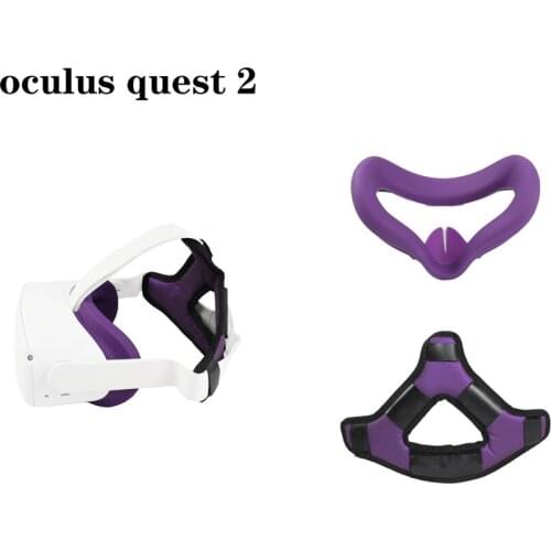 2in1 Silicone Anti Sweat Face Eye Pad&Pressure-relieving Headband Weight-reduce Strapfor Oculus Quest 2 VR Glasses Accessories
